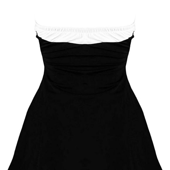 Cocoship Black/White Vintage One Piece Skirtini Cover-Up Skirted Swimsuit US 22 - Picture 3 of 8